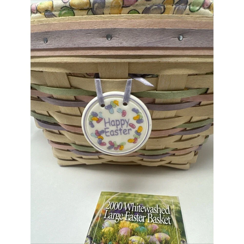 Longaberger 2000 Century Celebration Easter Basket Large Whitewashed Jelly Beans